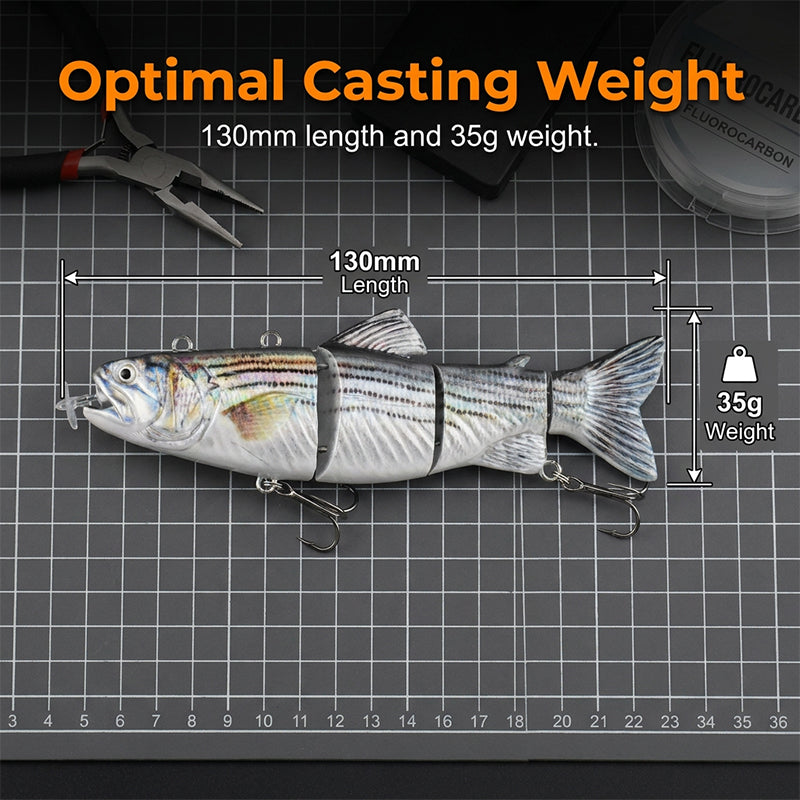 Multi-Jointed Electronic Fishing Lure with LED Light