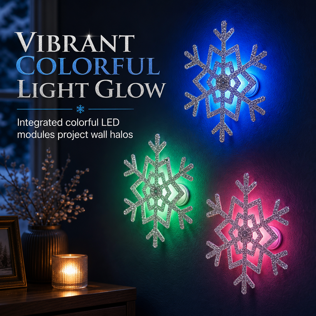 Glowing Snowflake Night Light Wall Stickers