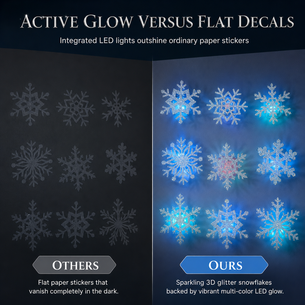 Glowing Snowflake Night Light Wall Stickers