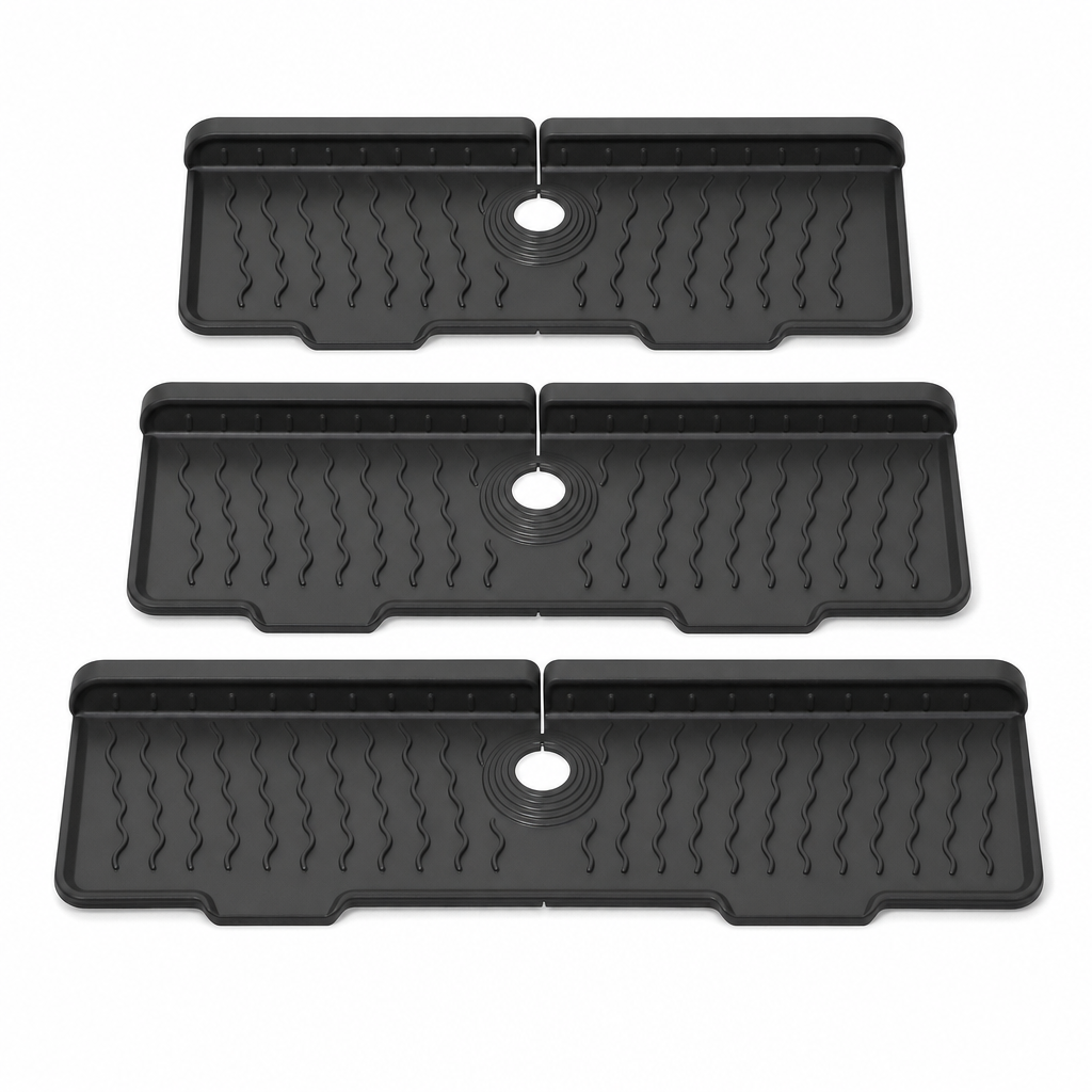🎁2026 New Arrivals 50% OFF💧 Silicone Faucet Splash Guard Mat – Drain Fast & Cuttable, Keep Sinks Tidy 🧽