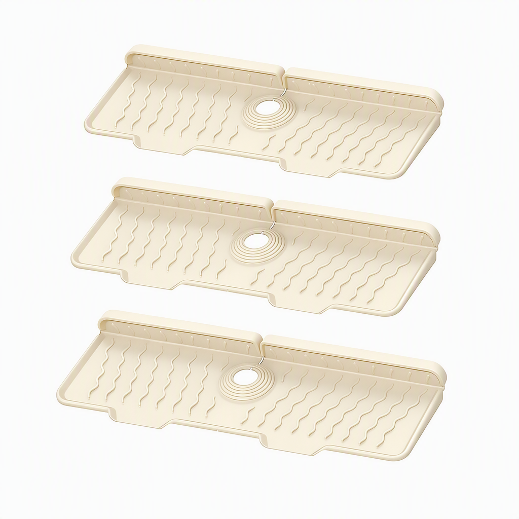 🎁2026 New Arrivals 50% OFF💧 Silicone Faucet Splash Guard Mat – Drain Fast & Cuttable, Keep Sinks Tidy 🧽