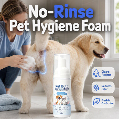 【Buy 1 Get 1 Free】No-Rinse Pet Butt Dry Clean Foam for Dogs & Cats