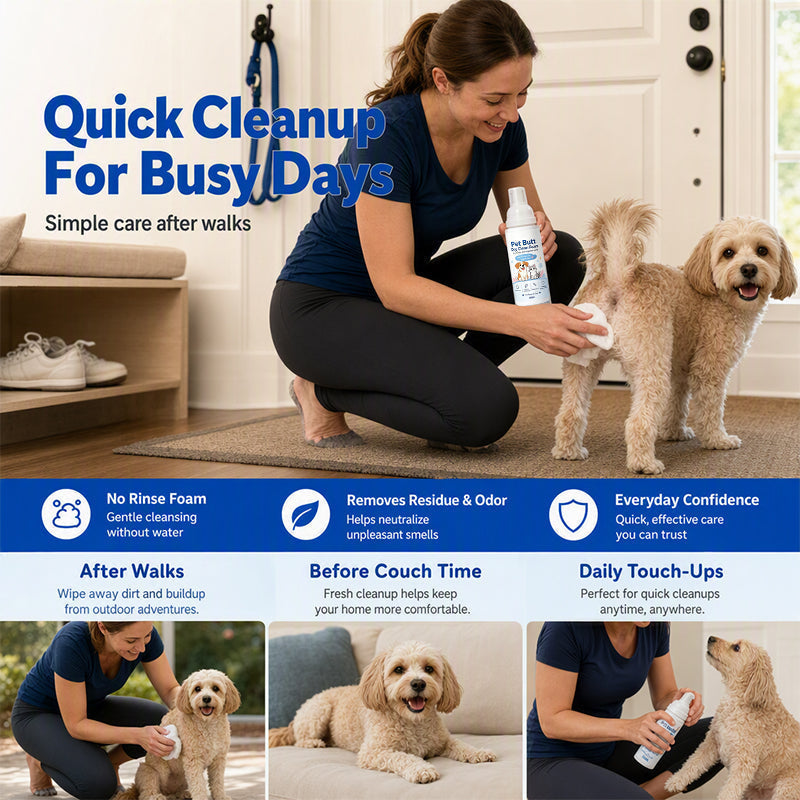 【Buy 1 Get 1 Free】No-Rinse Pet Butt Dry Clean Foam for Dogs & Cats
