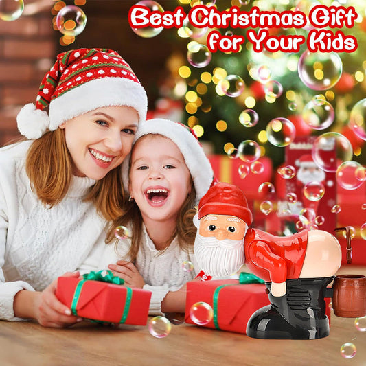 🏆 LIMITED-TIME 50% OFF! 🎅Ready for Christmas!🎄Funny Santa Bubble Blowing Machine – Music, Lights & Christmas Bubble Fun
