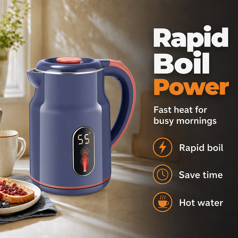 🎁2026 New Arrivals 50% OFF💥☕ Smart Electric Kettle: 3L, 1500W Fast Boil, 55°C Keep Warm, Temp Display, Cool-Touch