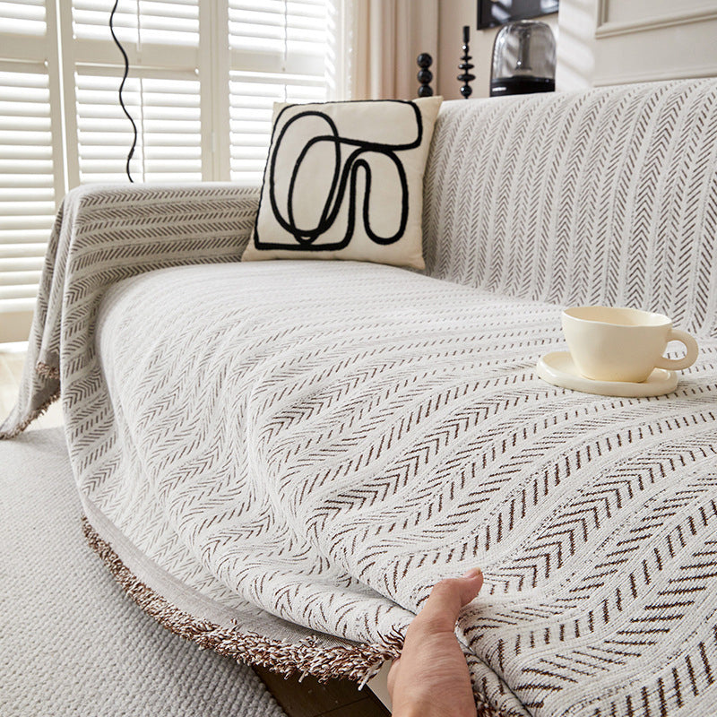 🛋️ Chenille Herringbone Sofa Throw | 4 Sizes