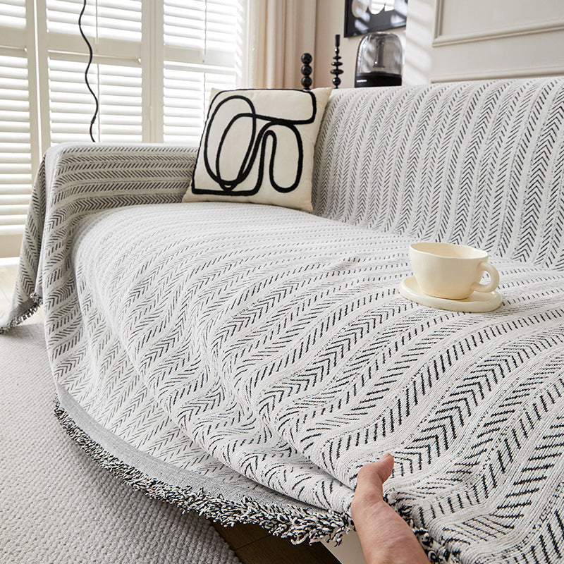 🛋️ Chenille Herringbone Sofa Throw | 4 Sizes