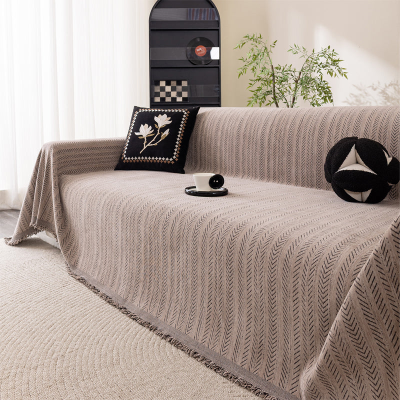 🛋️ Chenille Herringbone Sofa Throw | 4 Sizes