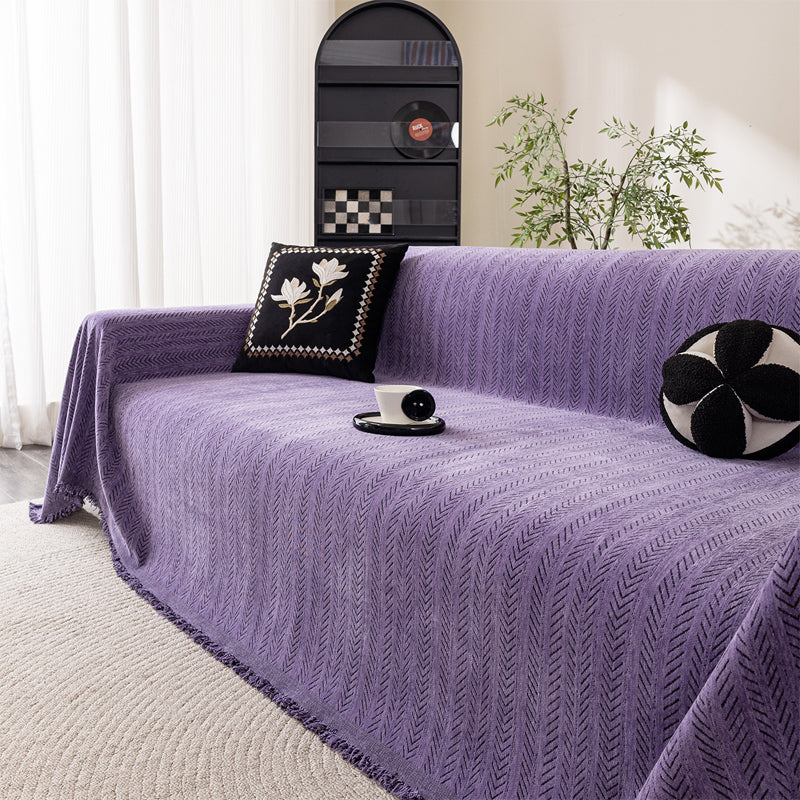 🛋️ Chenille Herringbone Sofa Throw | 4 Sizes