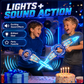 🥳2026 HOT SALE🥳💞50K+ SOLD! ⚔️✨Rechargeable Double-Blade Light Up Sword – 360° spin, extendable, 24 light modes, motion sounds, USB-C. Epic gift for kids 6+! 🎁💪