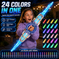 🥳2026 HOT SALE🥳💞50K+ SOLD! ⚔️✨Rechargeable Double-Blade Light Up Sword – 360° spin, extendable, 24 light modes, motion sounds, USB-C. Epic gift for kids 6+! 🎁💪