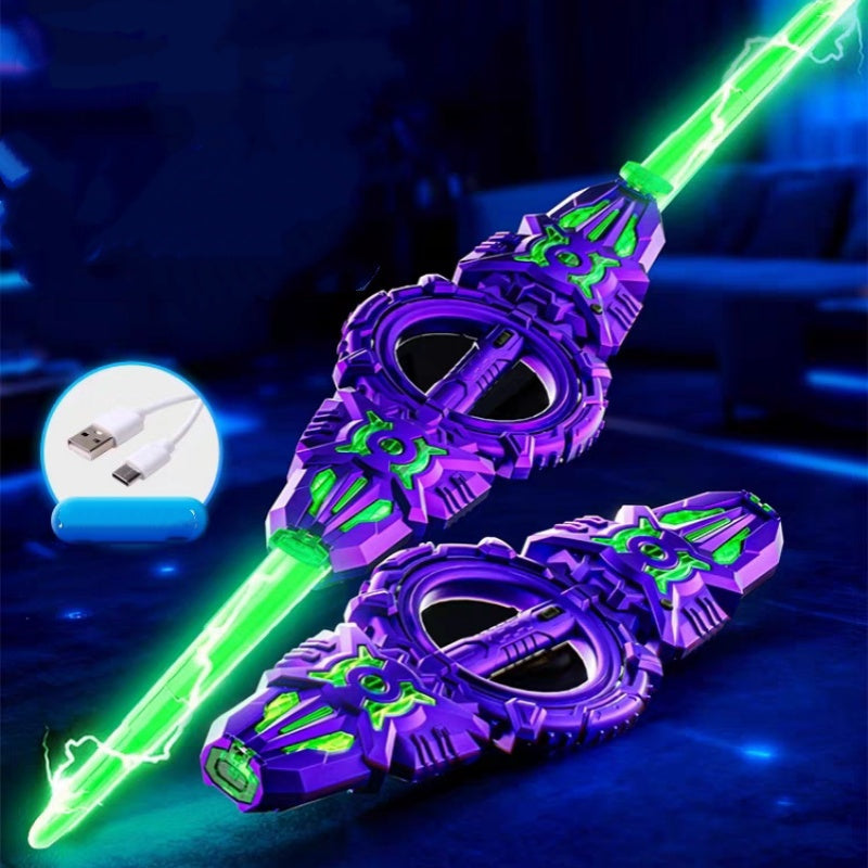 🥳2026 HOT SALE🥳💞50K+ SOLD! ⚔️✨Rechargeable Double-Blade Light Up Sword – 360° spin, extendable, 24 light modes, motion sounds, USB-C. Epic gift for kids 6+! 🎁💪