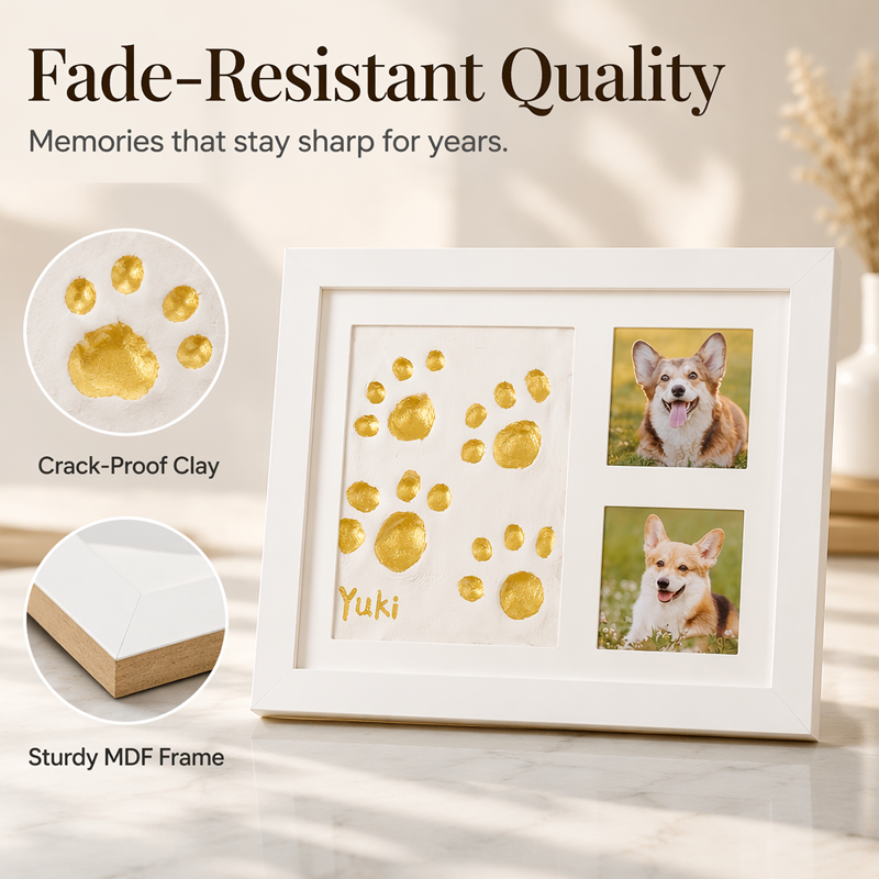 🐾 52% OFF! ✨ Baby & Pet Footprint Keepsake Frame Kit – Triple-Window Wooden Frame, Non-Toxic Soft Clay & Modern Minimalist Design – Capture Lifelong Memories in One Frame 👶