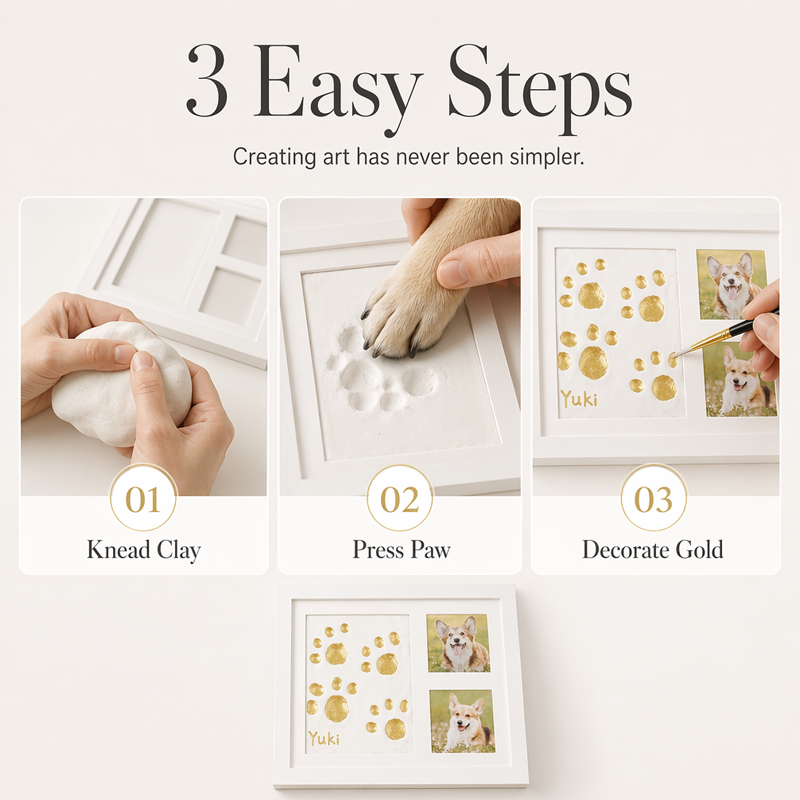 🐾 52% OFF! ✨ Baby & Pet Footprint Keepsake Frame Kit – Triple-Window Wooden Frame, Non-Toxic Soft Clay & Modern Minimalist Design – Capture Lifelong Memories in One Frame 👶