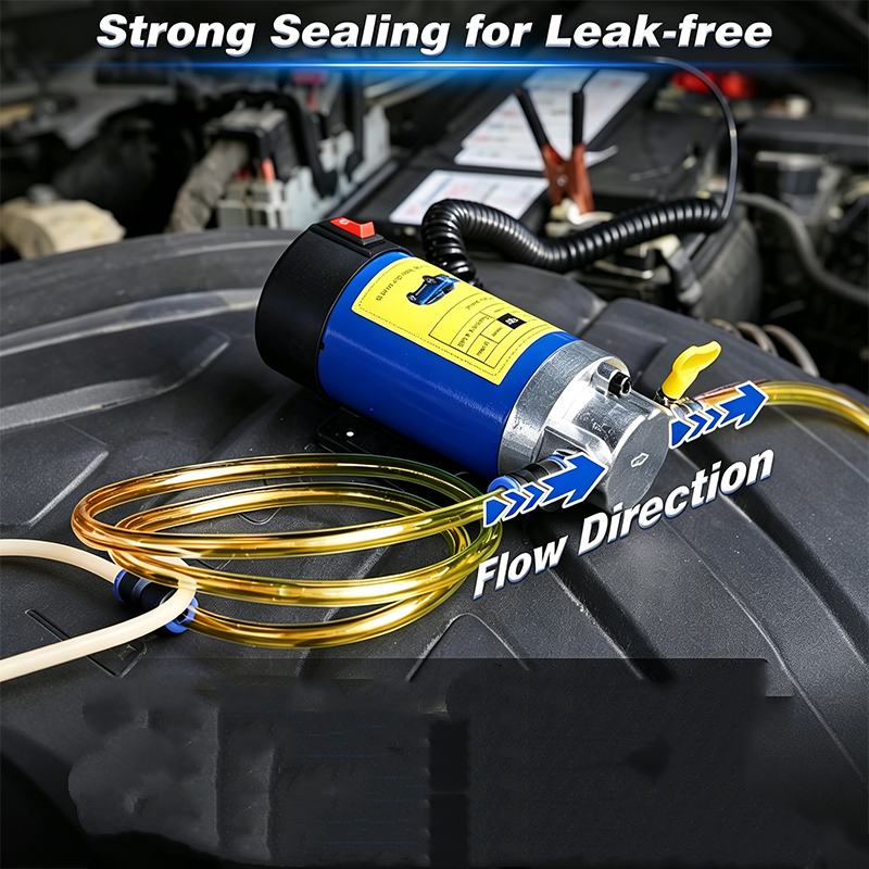 🥳2026 BESTSELLER🥾 Engine Oil Transfer Pump – Pure Copper Motor, Aluminum Alloy Pump Head – Coiled Spring Cable, Copper-Plated Clamps – 12V/24V – Portable! 🛡️💨