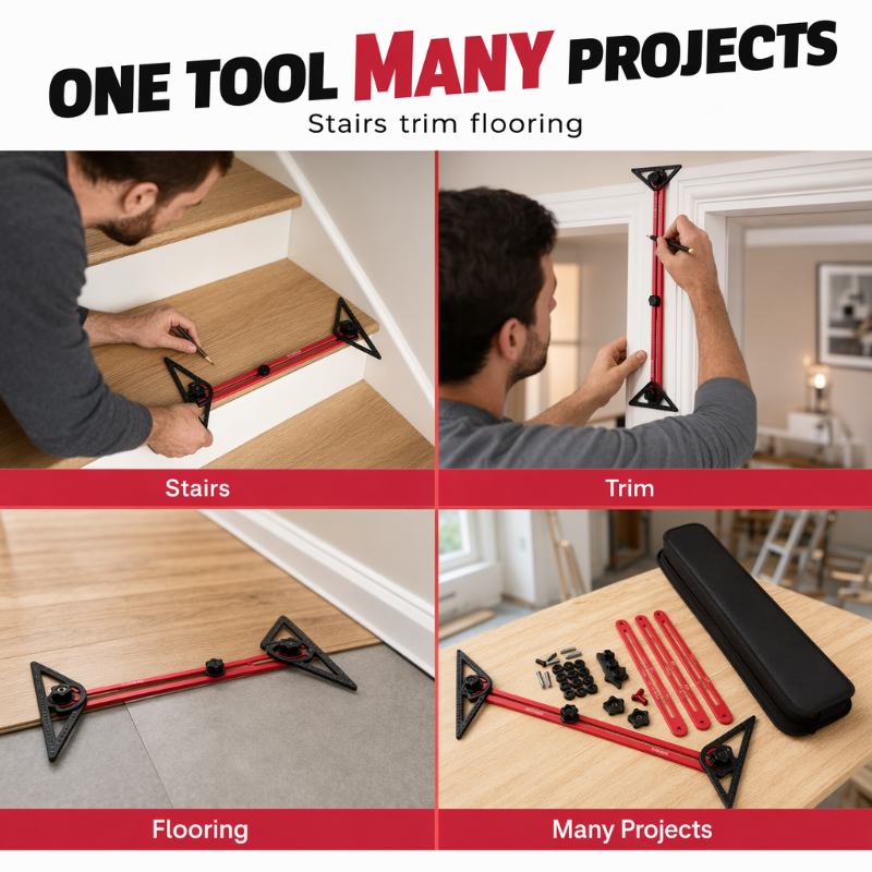 📐🔧 Multi-Function Woodworking Marking Tool Kit – Measure, Lock & Mark