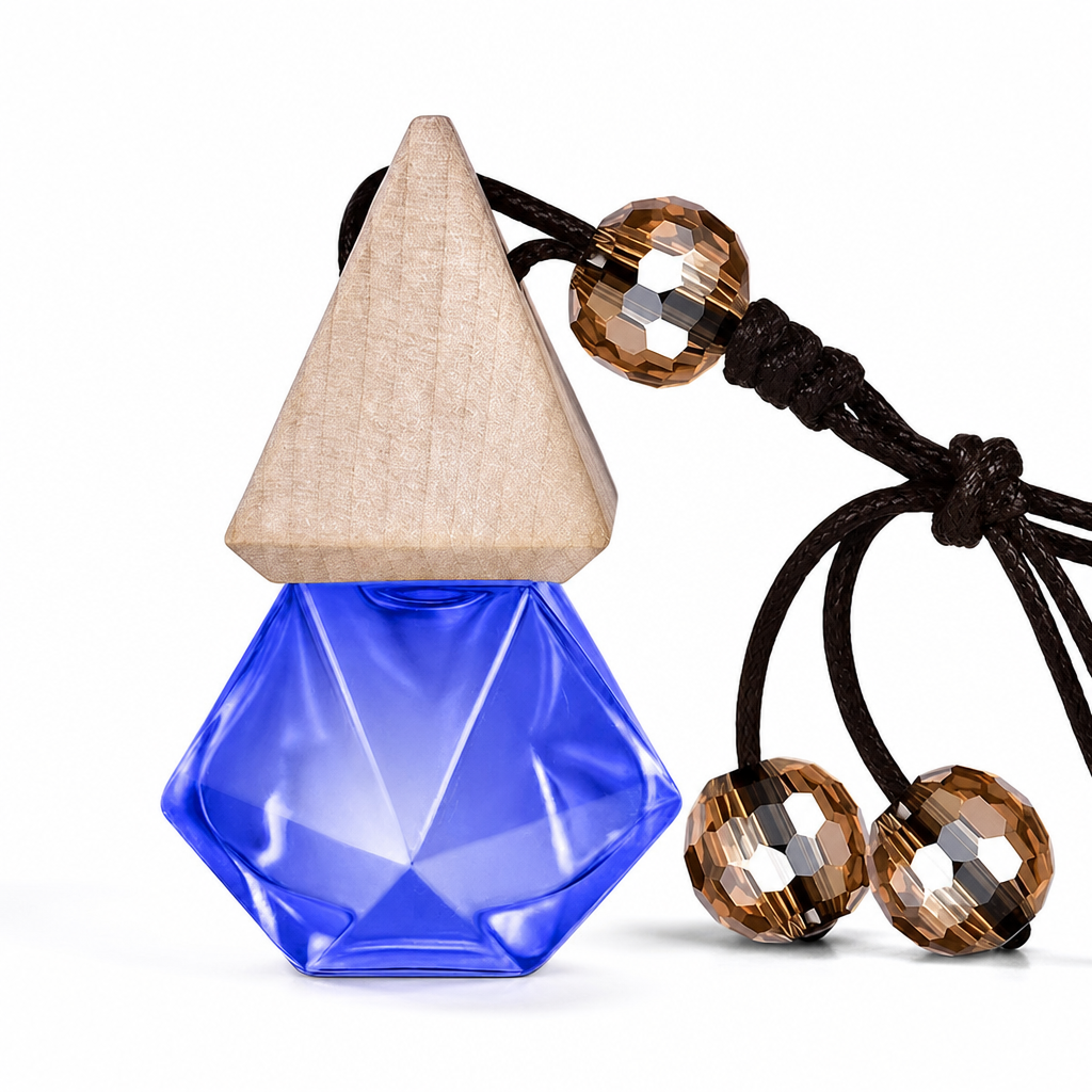 Triangular Car Hanging Air Freshener Bottle with Wooden Cap