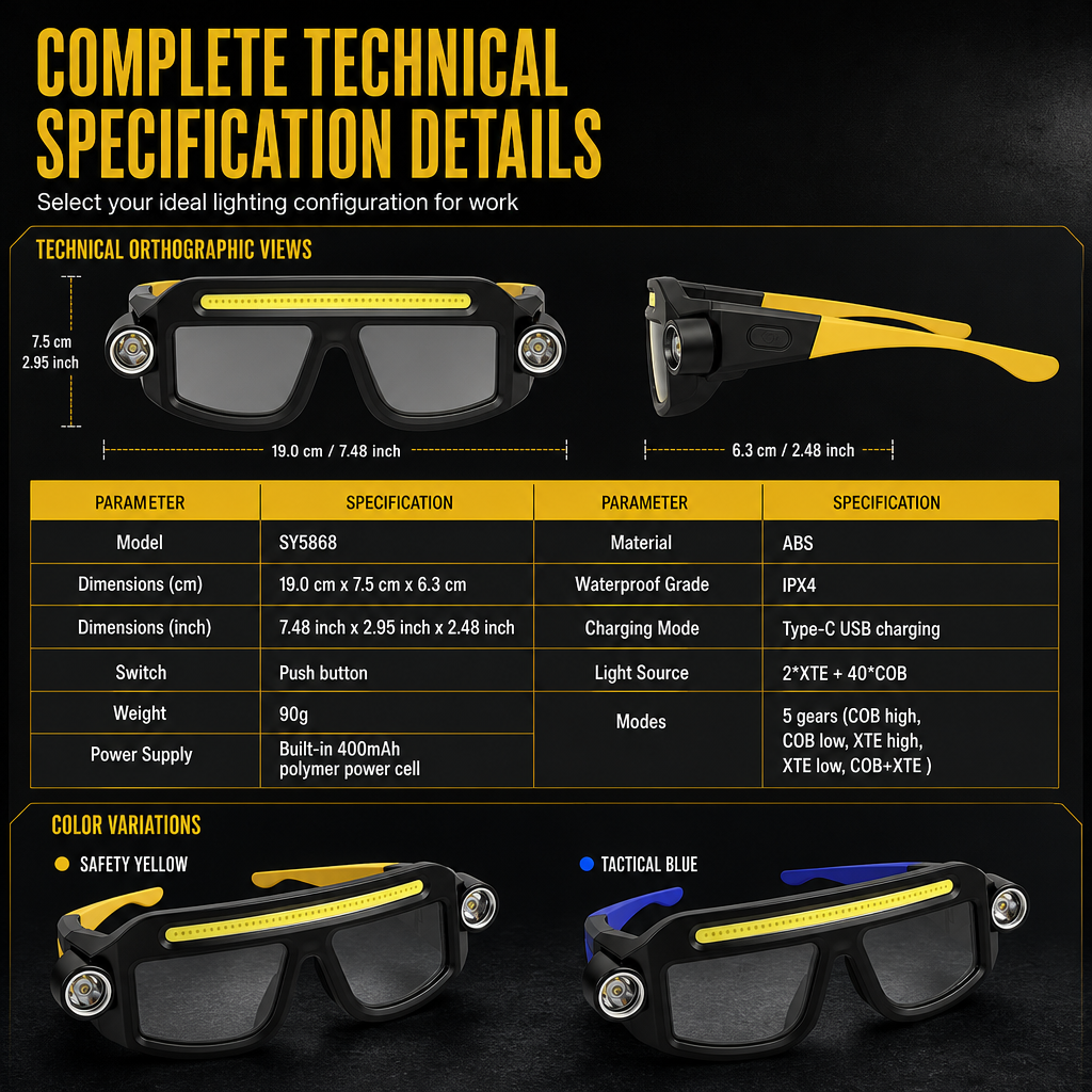 🥰2026 HOT SALE💥50K+ SOLD! 🌟USB Rechargeable Double Sided Clip On Glasses Light for Outdoor Hiking and Reading