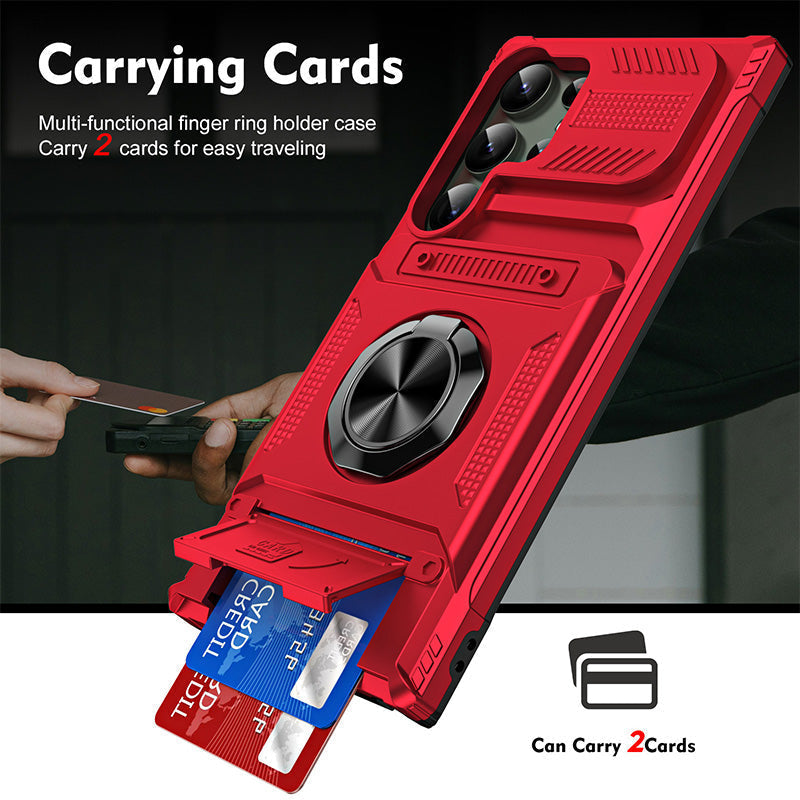 📱 Samsung Card Holder Case with Magnetic Ring Stand