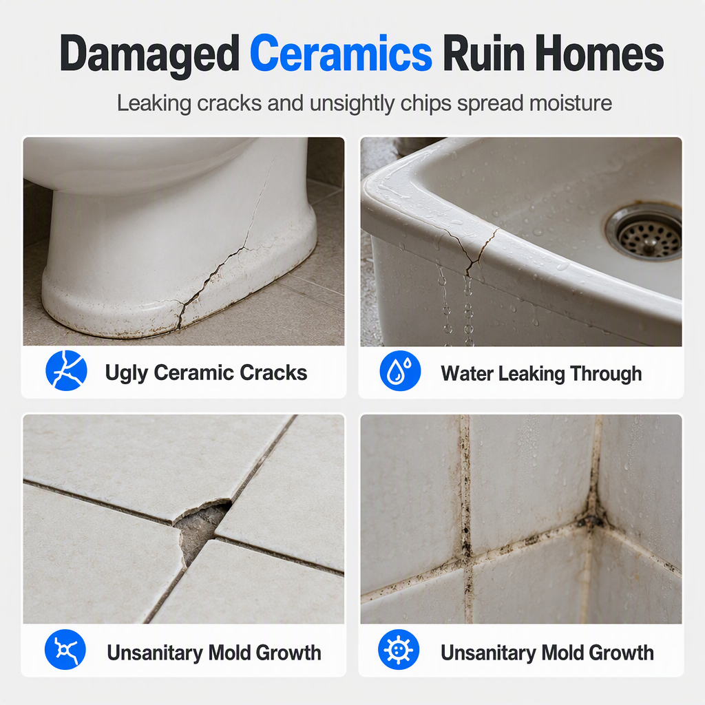 🛁 50% OFF NOW! 🧱 Ceramic Tile Repair Paste – Quick-Drying, Crack & Chip Filler – Waterproof Epoxy for Sinks, Tiles & Marble 🛠️