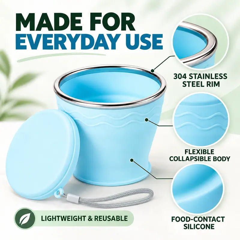 🥳2026 HOT SALE🥳💞50K+ SOLD!🥤 Collapsible Travel Cup – Compact & Easy to Carry💧