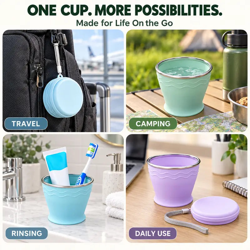 🥳2026 HOT SALE🥳💞50K+ SOLD!🥤 Collapsible Travel Cup – Compact & Easy to Carry💧