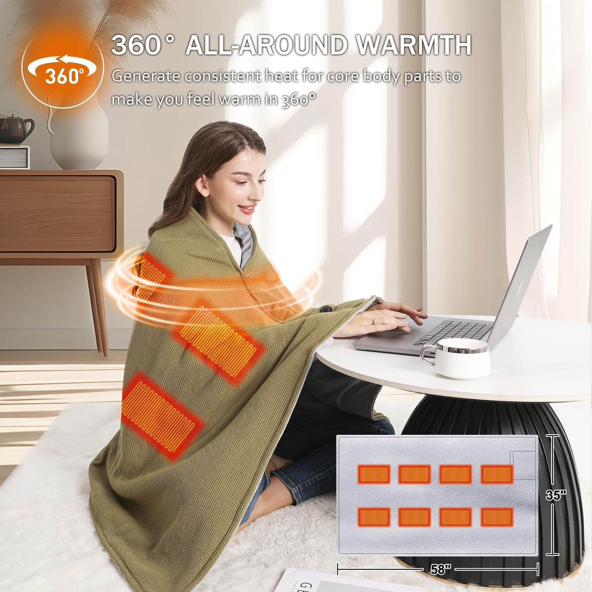 🔥50% OFF! ❄️ Stay Warm All Winter — Portable Electric Heated Blanket Shawl