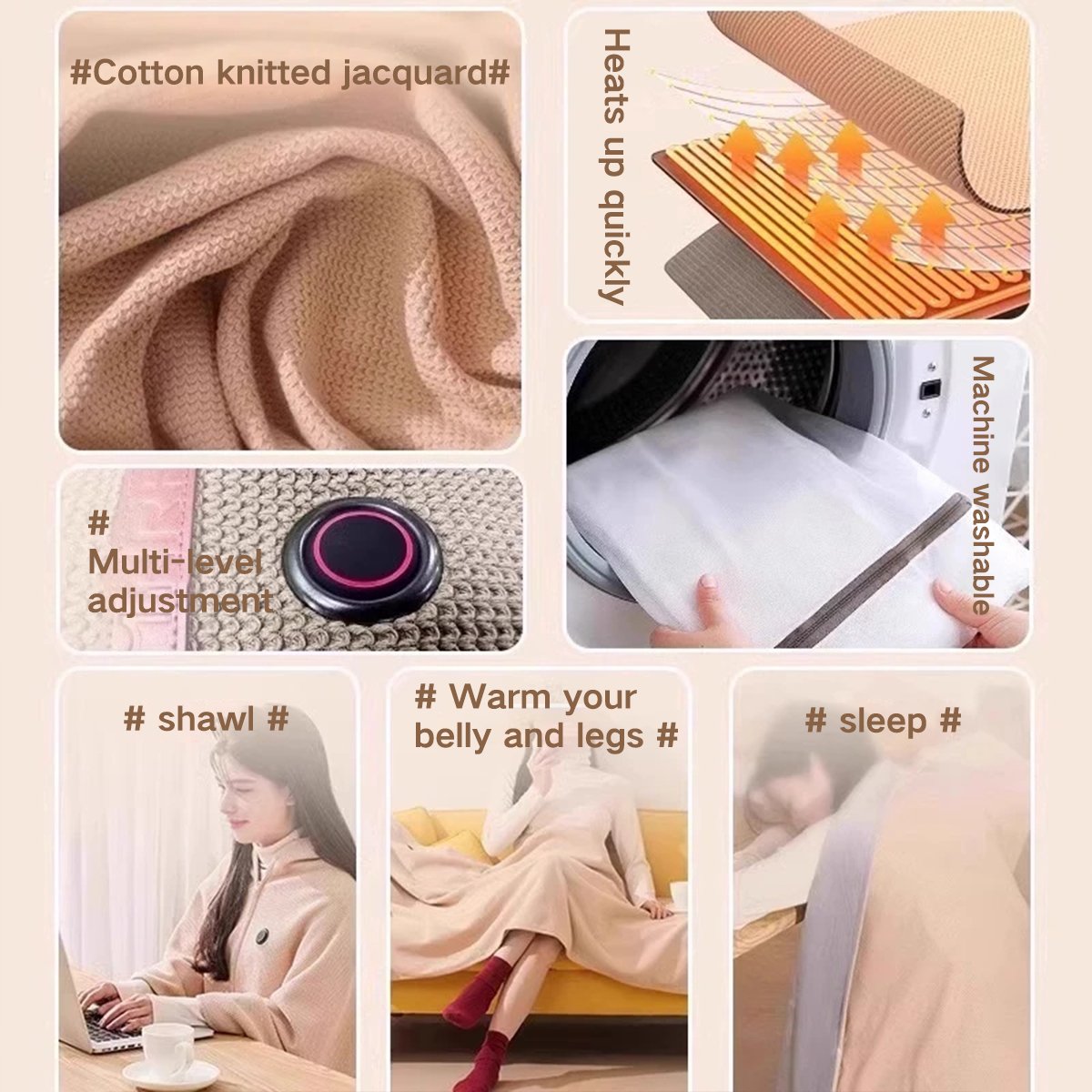 🔥50% OFF! ❄️ Stay Warm All Winter — Portable Electric Heated Blanket Shawl