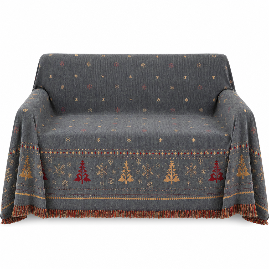 ⏰🛋️ Chenille Holiday Throw: Thick, Dual-Sided, Anti-Scratch, Hand-Knotted Tassels, for Sofa & Bed