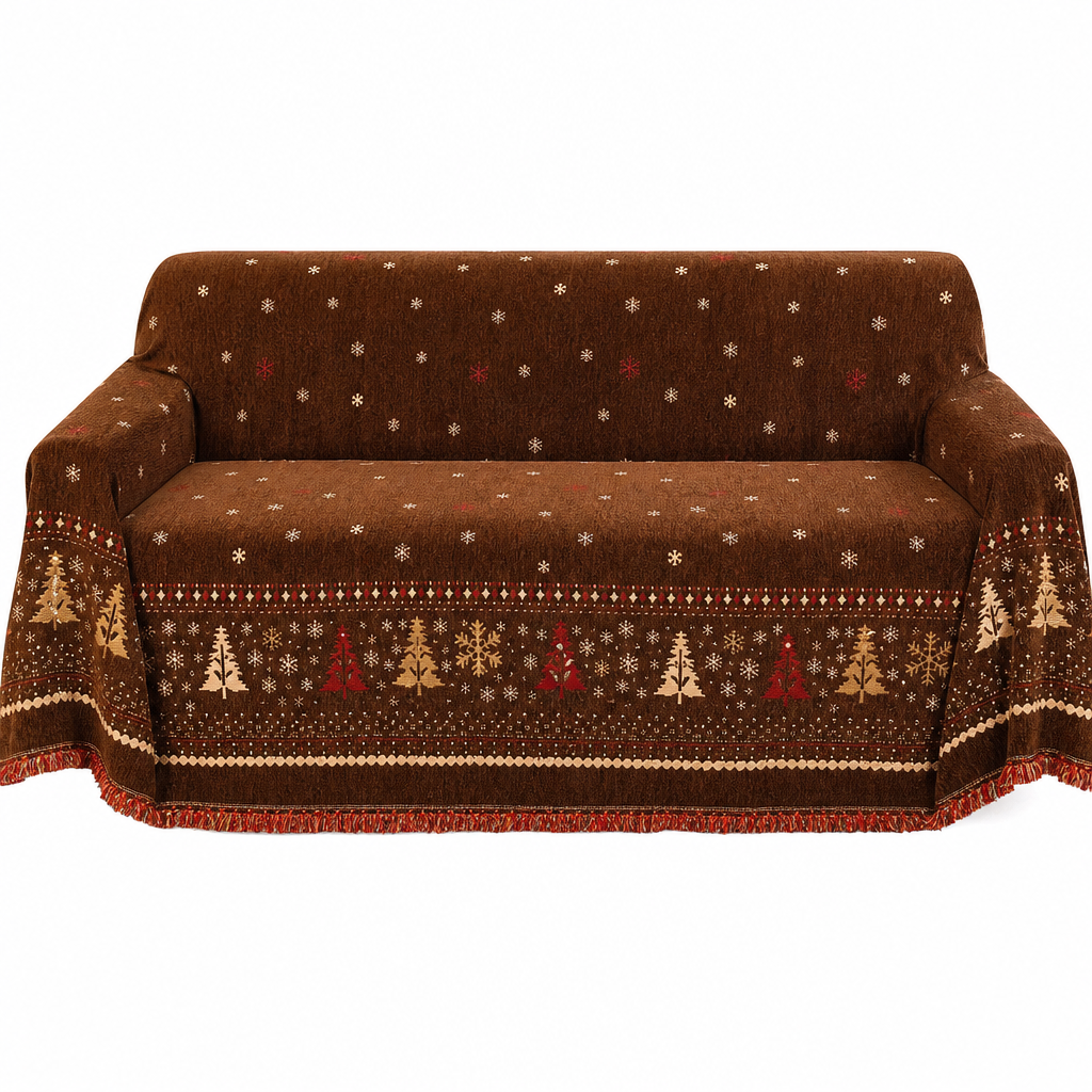 ⏰🛋️ Chenille Holiday Throw: Thick, Dual-Sided, Anti-Scratch, Hand-Knotted Tassels, for Sofa & Bed