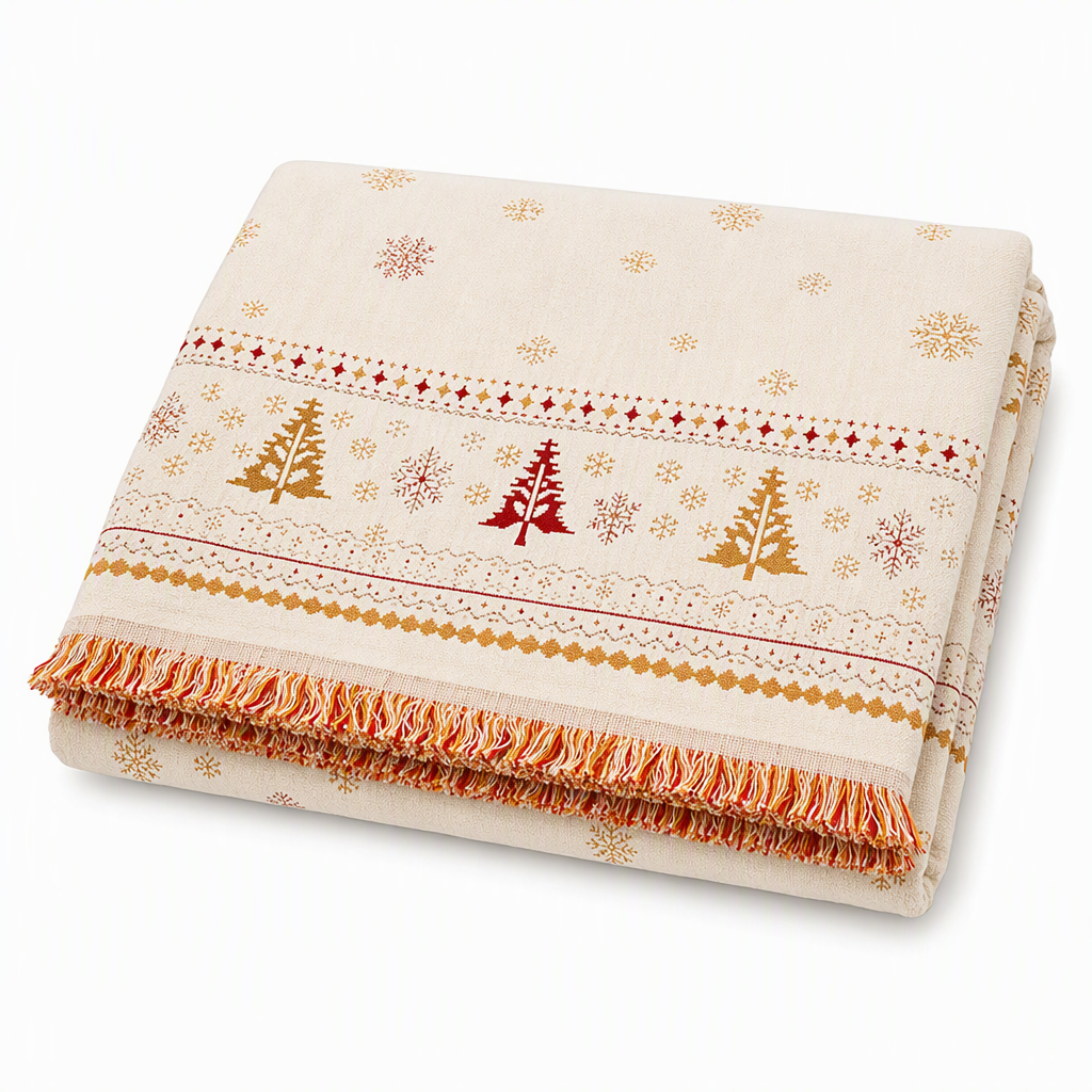 ⏰🛋️ Chenille Holiday Throw: Thick, Dual-Sided, Anti-Scratch, Hand-Knotted Tassels, for Sofa & Bed