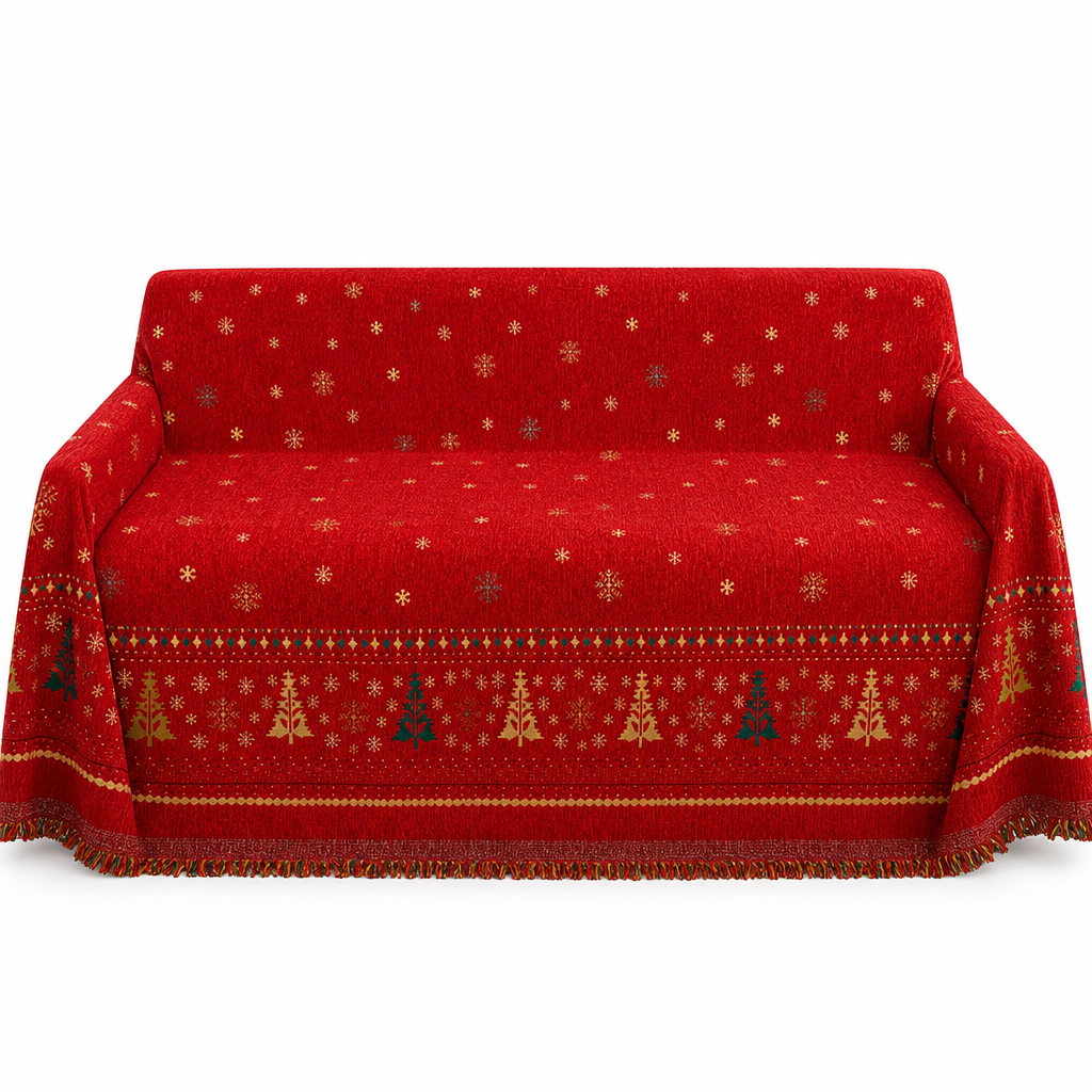 ⏰🛋️ Chenille Holiday Throw: Thick, Dual-Sided, Anti-Scratch, Hand-Knotted Tassels, for Sofa & Bed