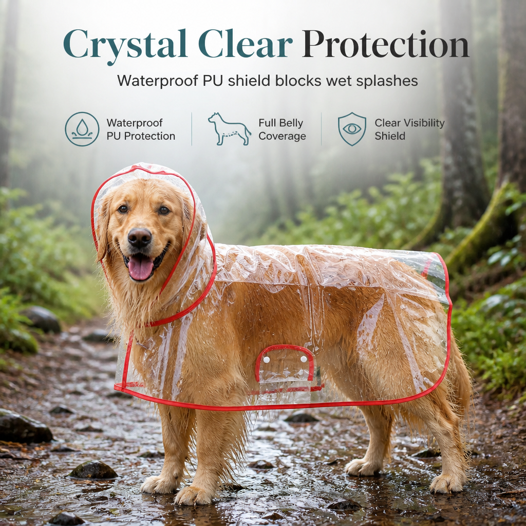 📢New Arrivals 50% OFF🐕 Transparent Waterproof Dog Raincoat – Keep Your ...