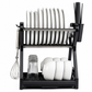 ⏰ Multi-Layer Steel Dish Drying Rack – Vertical Storage, Drip Tray, Tool-Free Install ✨