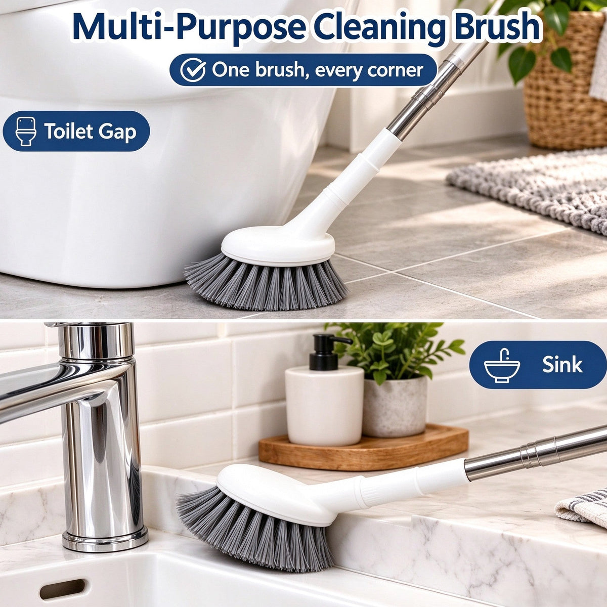 📢 Buy More Save More！⏰Telescopic Cleaning Brush | Scrub Brush for Hard-to-Reach Corners🚽