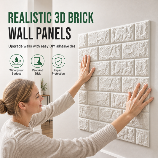 🍃🏆 Last Day Special Price £5.29 ! ⏰Transform Walls Instantly! Self-Adhesive 3D Brick Panels🏡🧱
