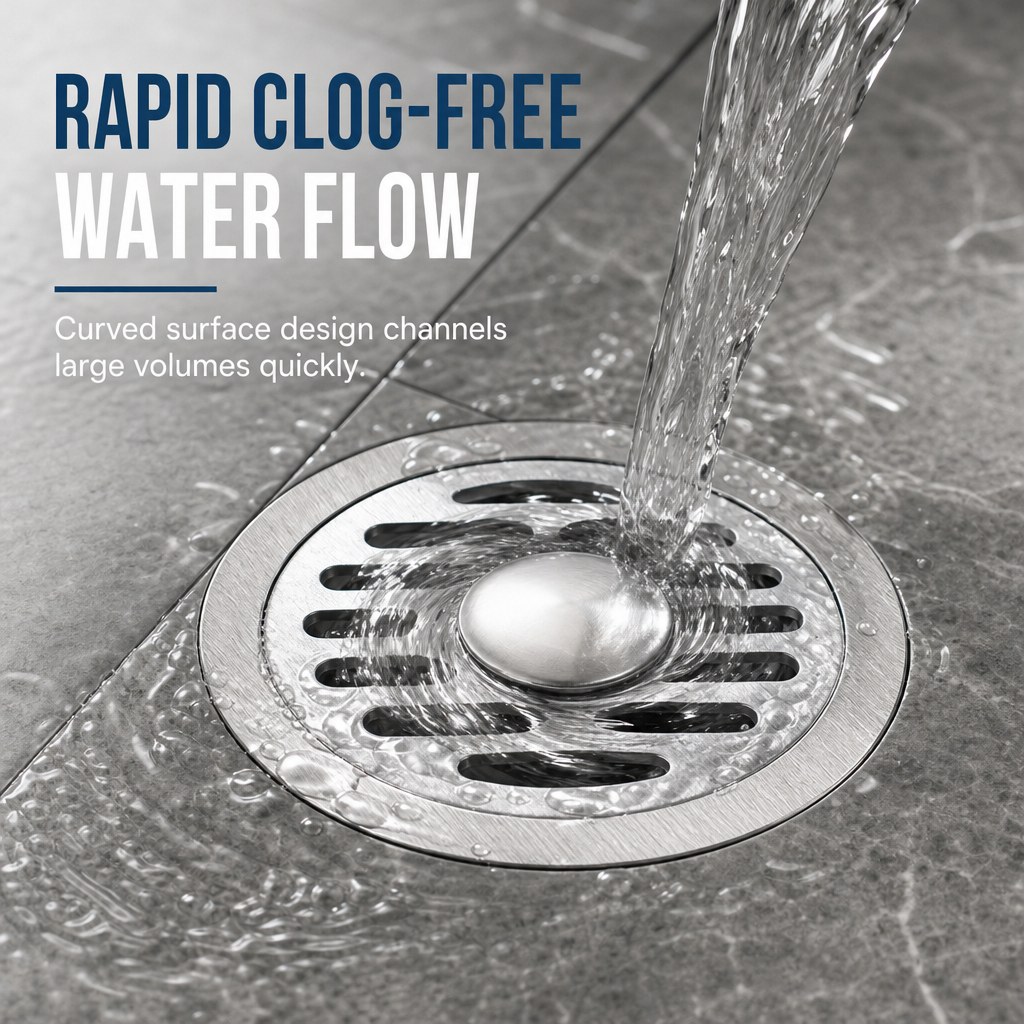🏆 Last Day Special Price £6.99! 🔥Buy more save more🎁Brushed Stainless Steel Round Floor Drain with Deodorizing Core for Bathroom and Washing Machine