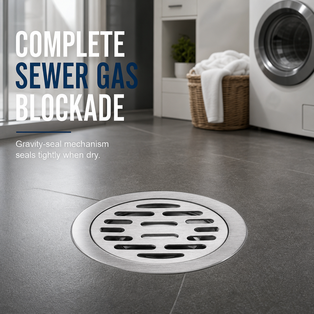 🏆 Last Day Special Price £6.99! 🔥Buy more save more🎁Brushed Stainless Steel Round Floor Drain with Deodorizing Core for Bathroom and Washing Machine
