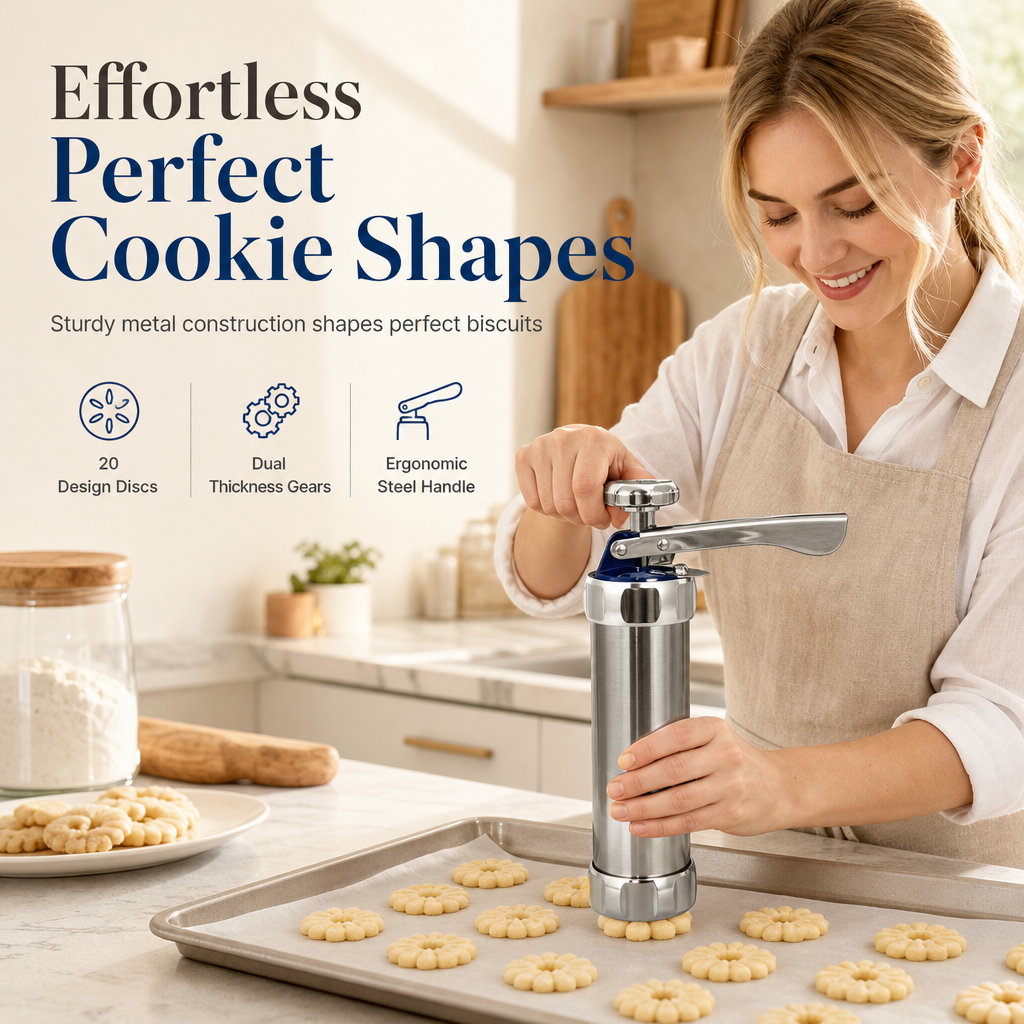Buy More Save More|DIY Cookie Press Kit with 20 Discs for Baking