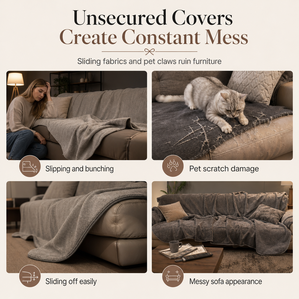 Thick Plush Non-Slip Sofa Cover