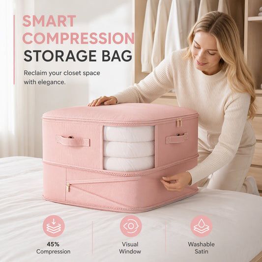 Large Capacity Compression Storage Bag with Clear Window