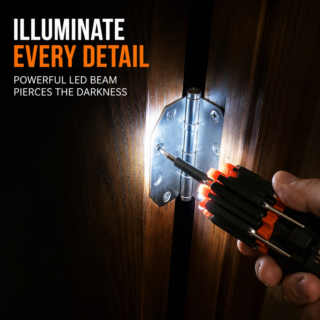 🎁2027 New Arrivals 50% OFF💥 Folding Multi-Bit Screwdriver with LED