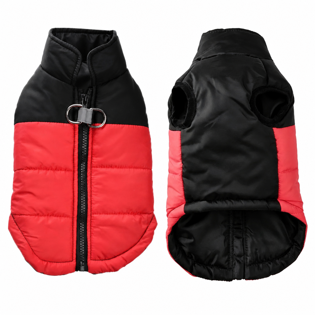 🐕❄️Fall Winter Thick Padded Windproof Dog Coat Vest | Integrated Back Steel D Ring Leash Point🧥