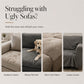 Elastic Embossed Jacquard Sofa Cover with Ruffled Skirt