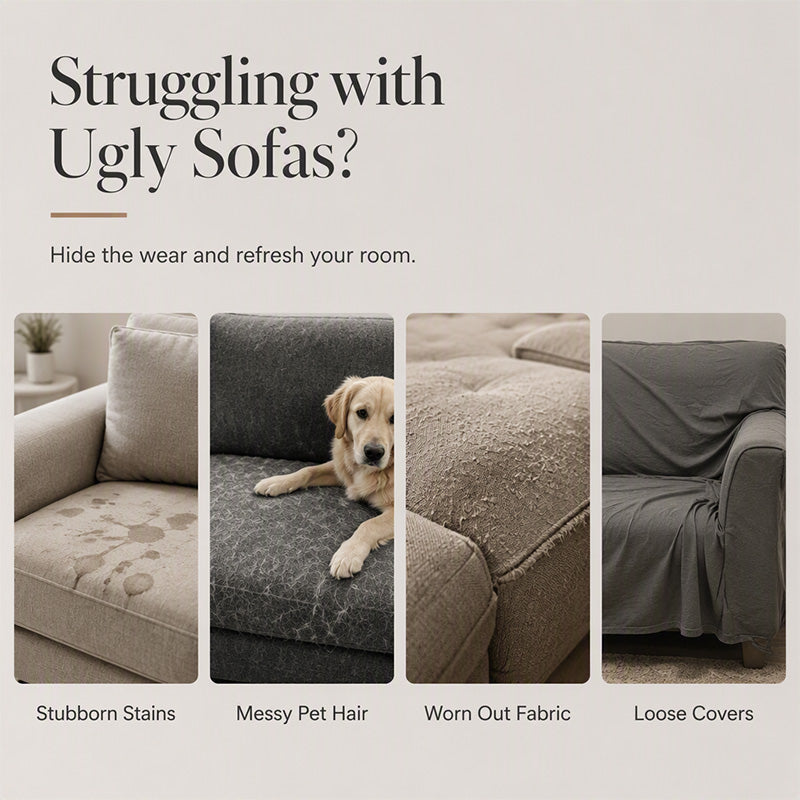 Elastic Embossed Jacquard Sofa Cover with Ruffled Skirt