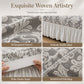 Elastic Embossed Jacquard Sofa Cover with Ruffled Skirt