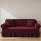 Elastic Embossed Jacquard Sofa Cover with Ruffled Skirt