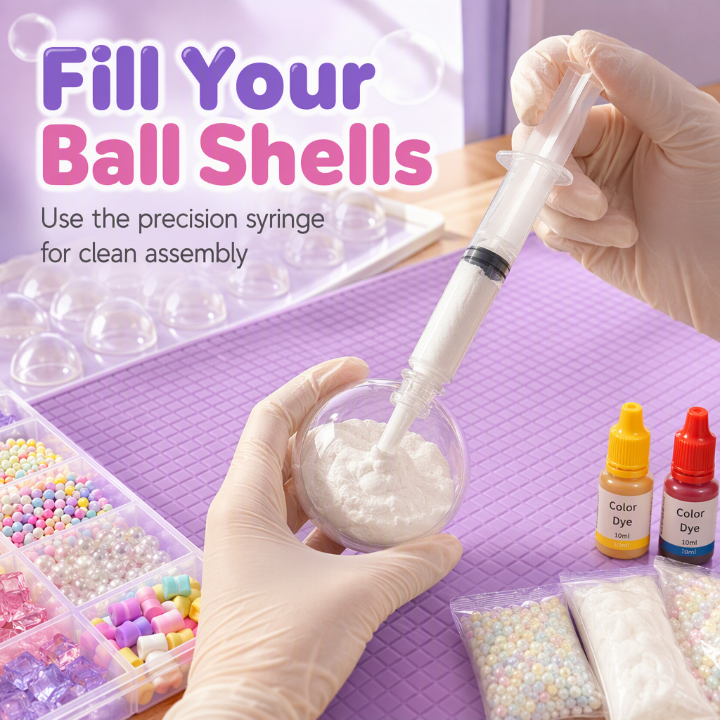 🥳2026 HOT SALE🥳💞50K+ SOLD! 🧪DIY Squeeze Ball Making Kit – mix colorful clay & sparkling fillers, leak-proof slow-rising fun. No-mess craft for kids! 🎨✅