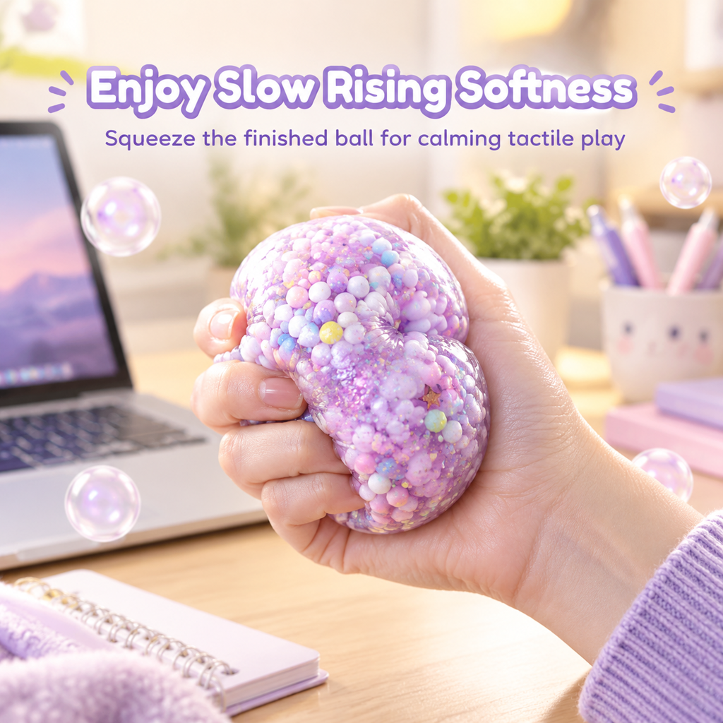 🥳2026 HOT SALE🥳💞50K+ SOLD! 🧪DIY Squeeze Ball Making Kit – mix colorful clay & sparkling fillers, leak-proof slow-rising fun. No-mess craft for kids! 🎨✅