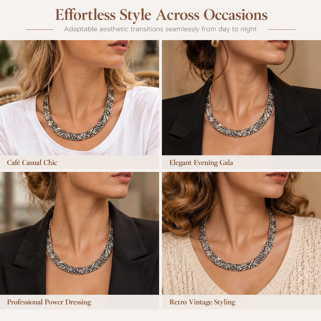 🐍 LIMITED-TIME 50% OFF! ✨ Vintage Snake Pattern Geometric Clavicle Chain – Retro, Eye-Catching, Comfort Fit